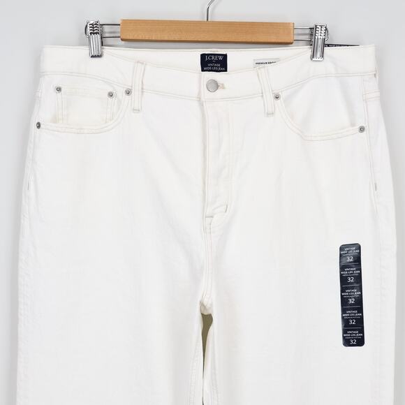NWT J. Crew Factory Premium Edition Vintage Wide-Leg Button Fly Jean White 32 - Picture 5 of 12
